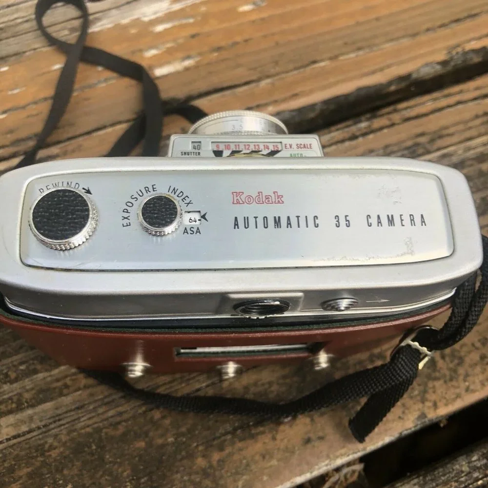 Kodak Eastman Automatic Camera 35mm Leather FieldCase Kodachrome Vintage 50s 60s